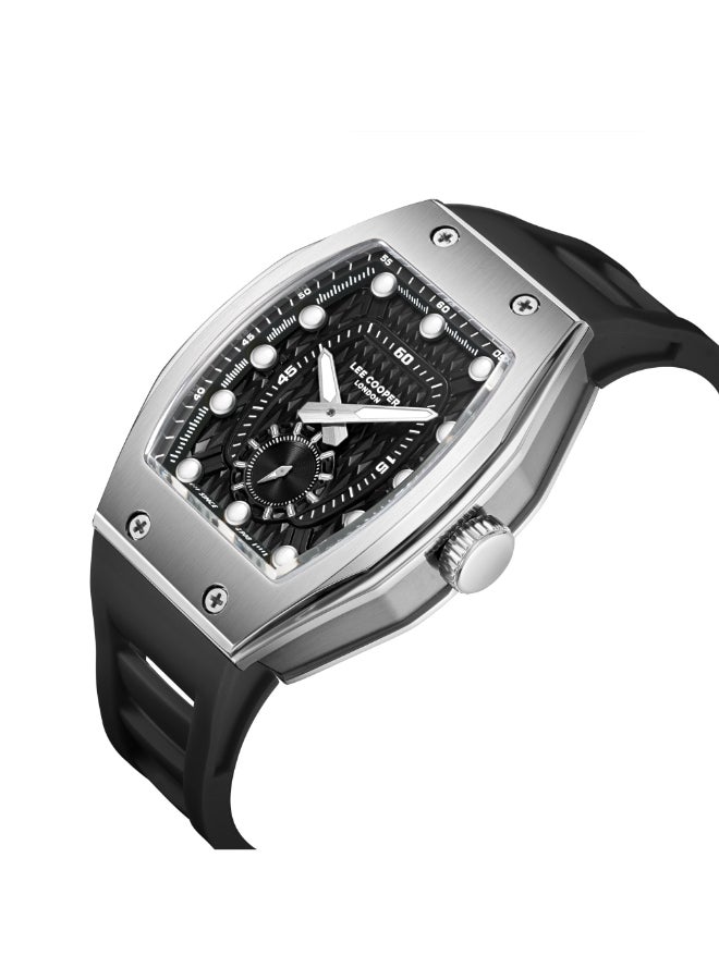 لي كوبر ساعة يد رجالية بسوار سيليكون بعقارب . - Image 2