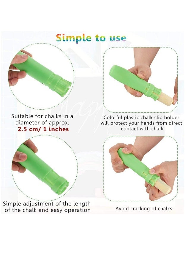 Generic Chalk Holders Sidewalk Railroad Chalk Holder Plastic Adjustable Chalk Clip Colorful Holder Set for Teachers Students Office or Classroom On Blackboard Sticker Chalkboard (5)  - Image 2