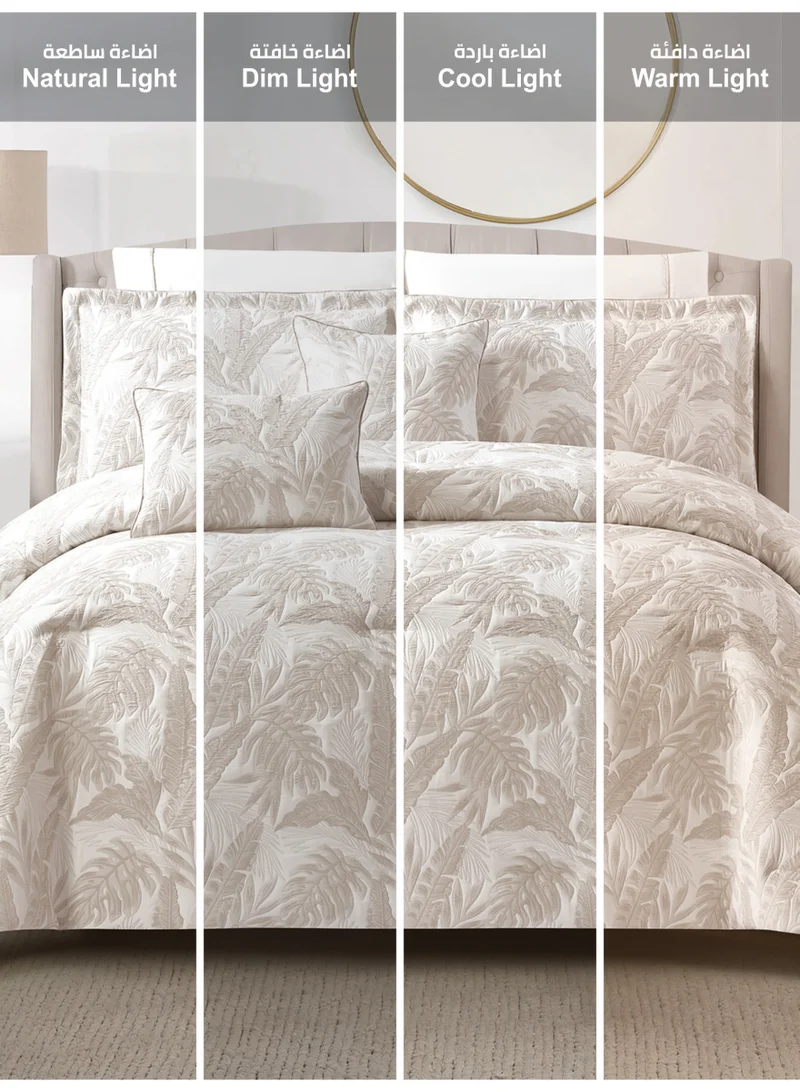 Donetella Premium King Size Comforter Set 8-Pcs, Elegant Jacquard Bedding Set with 350 GSM Poly Silk Fill, Soft &amp; Luxurious All Season Bed Set