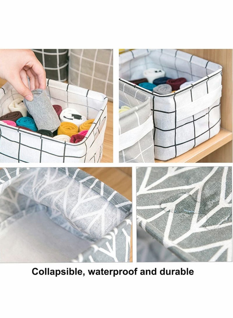 SYOSI Foldable Storage Basket-Set of 6 Small Collapsible Canvas Containers Organizers with Handle for Home Decor or Storing Toys Keys Sundries Little Crafts - Image 3