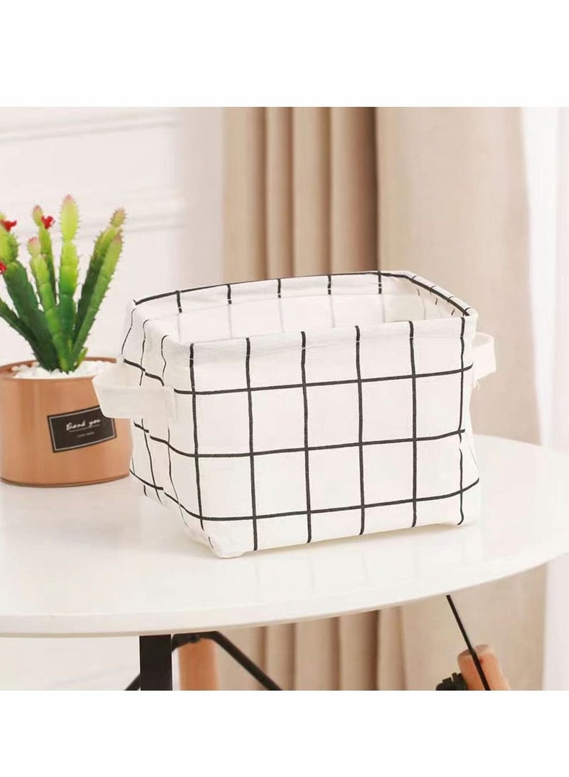 SYOSI Foldable Storage Basket-Set of 6 Small Collapsible Canvas Containers Organizers with Handle for Home Decor or Storing Toys Keys Sundries Little Crafts - Image 4