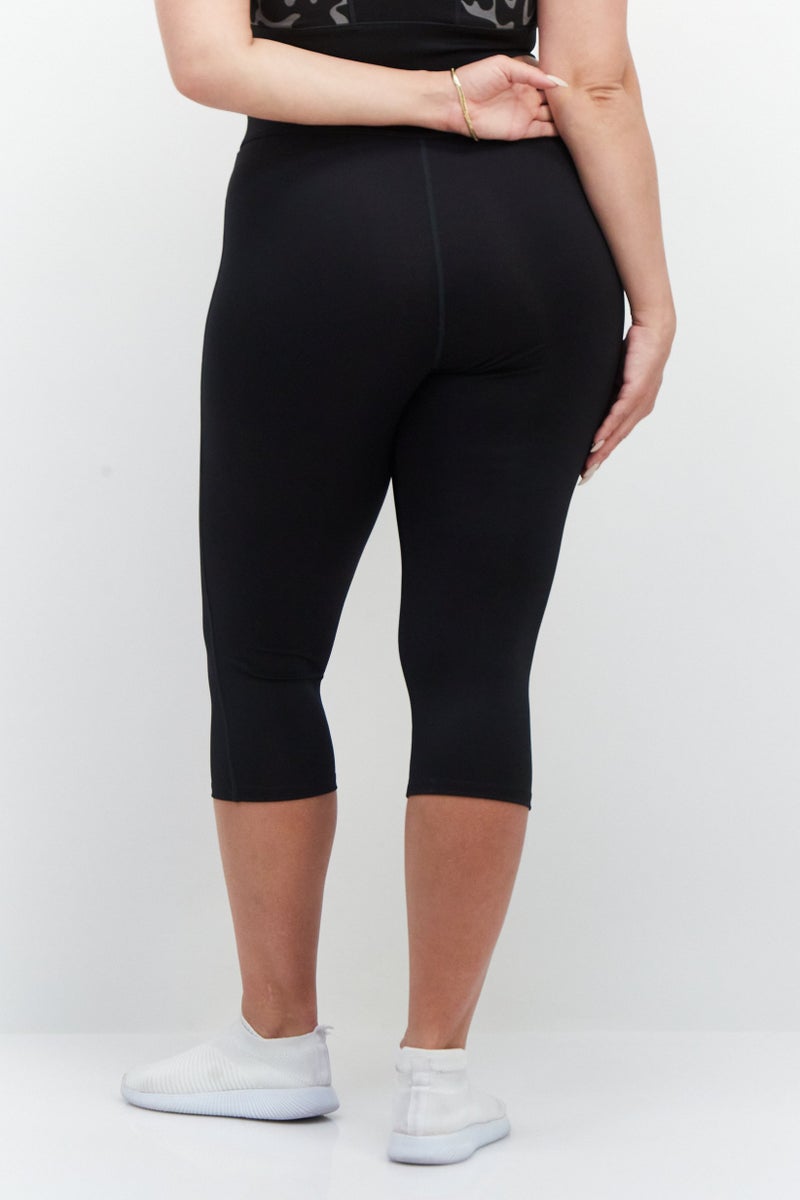 Reebok Women Sportswear Fit 3/4 Brand Logo Training Leggings, Black - Image 3