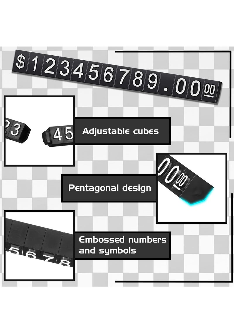 Y&D Price Tags, 50 Sets Display Cube Number Letter Adjustable Label Dollar Pricing Repeatable Stand Block Kit for Retail Shop Jewelry  - Image 5