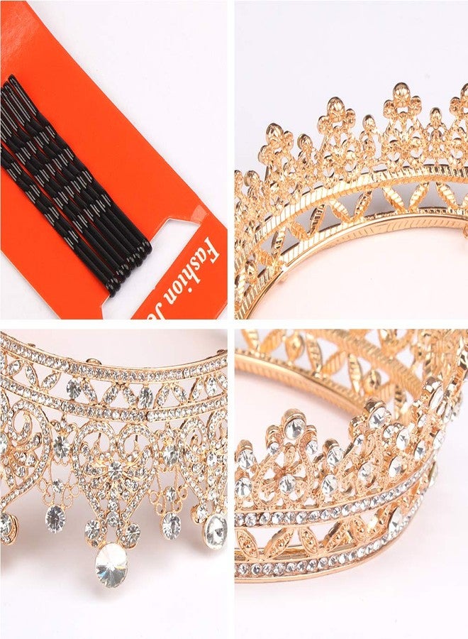 AOPRIE Victoria 1870s Gold Tiara and Crowns for Women Girls Princess Crowns Elegant Crown with Combs Women's Headbands Bridal Wedding Prom Birthday Party Headbands for Women - Image 3