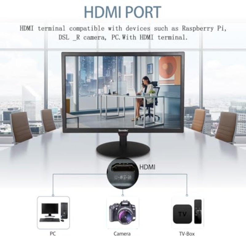 كاميرا مراقبة CCTV شاشة عرض LCD مع BNC، HDMI، VGA، AV، واجهات USB، مكبر صوت مدمج، دقة 1440 × 900، غلاف بلاستيكي أسود، تطبيق مراقبة احترافي - Image 4
