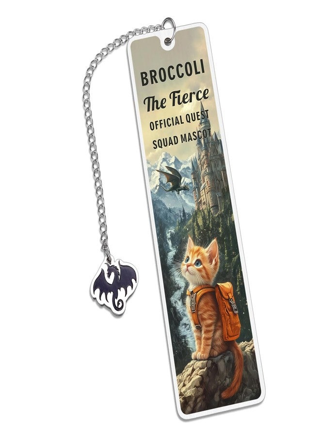 KINMES Onyx Storm Merch, Dark Romance Merch, Romance Fantasy Bookmark Gifts for Bookish, Book Lover, Nerd, Reader, Bookworm, Dragon Rider Gifts for Men Women, Cute Broccoli Cat Bookmark, Book Club Gift - Image 1