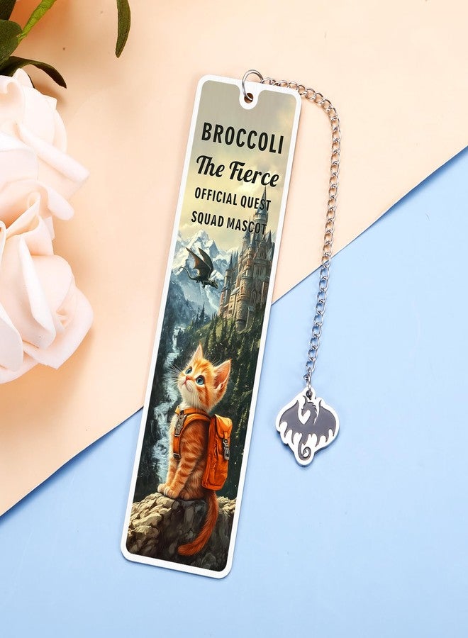 KINMES Onyx Storm Merch, Dark Romance Merch, Romance Fantasy Bookmark Gifts for Bookish, Book Lover, Nerd, Reader, Bookworm, Dragon Rider Gifts for Men Women, Cute Broccoli Cat Bookmark, Book Club Gift - Image 4