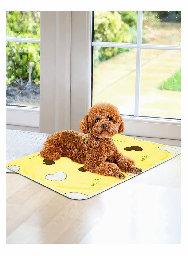 Pet Blanket, Cushion Dog, SYOSI Cat Fleece Blankets, Pet Washable Sleep Mat, Bed Cover Soft Warm Blanket, for Cute Animals, Gray, Yellow, Blue, 60 x 40 cm（ 3 Pack） - Image 4