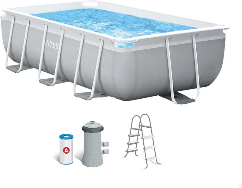Intex 3M X 1.75M X 0.8M Prism Frame Rectangular Pool Set with Filter Pump and Ladder - Image 1