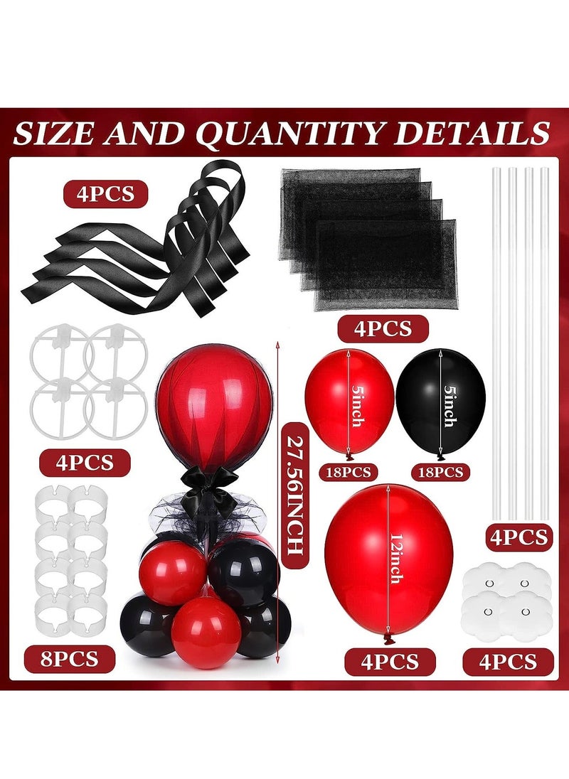 XiuWoo - Table Centerpieces Balloons Stand Kit Balloon Holder with Tulle and Latex Reusable Centerpiece Base for Birthday Wedding Party Decorations 4 Set - Image 1