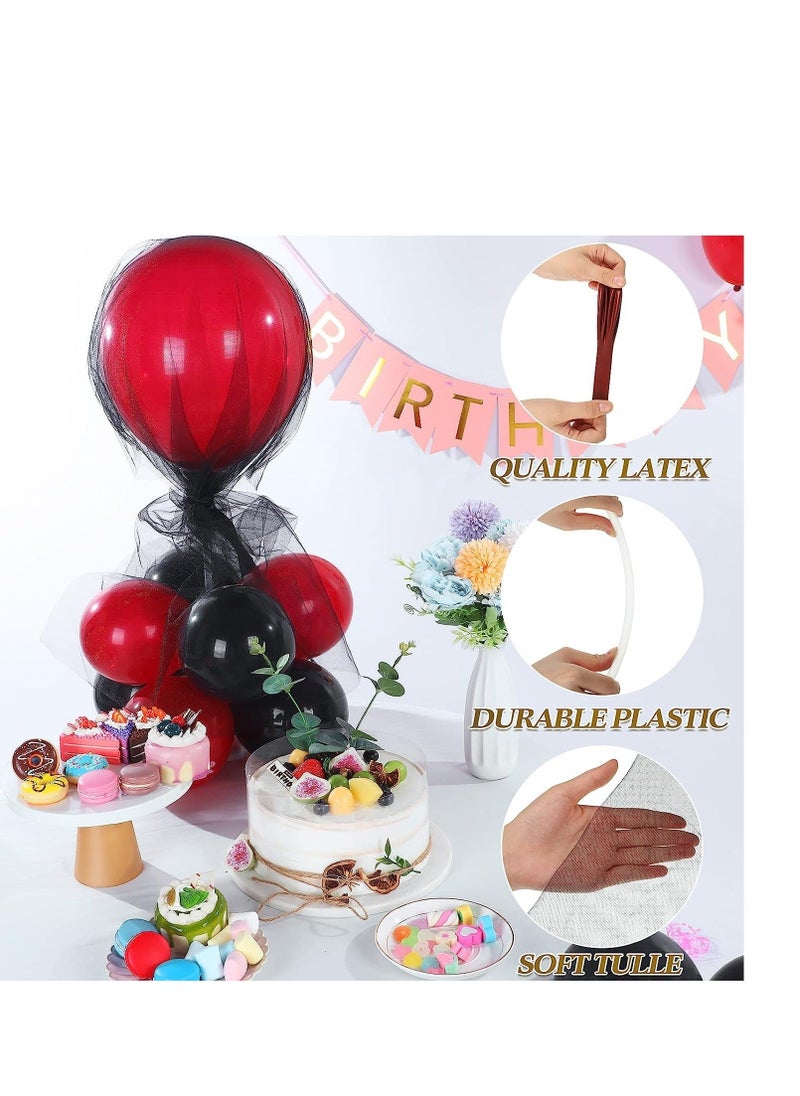 XiuWoo - Table Centerpieces Balloons Stand Kit Balloon Holder with Tulle and Latex Reusable Centerpiece Base for Birthday Wedding Party Decorations 4 Set - Image 1
