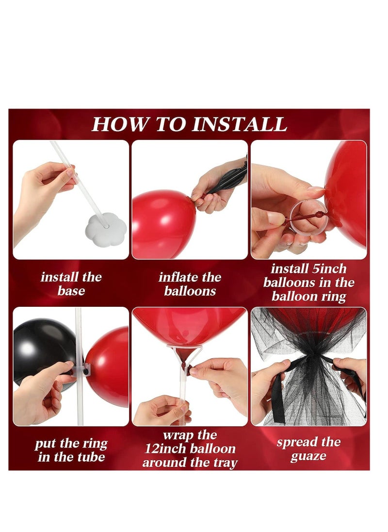 XiuWoo - Table Centerpieces Balloons Stand Kit Balloon Holder with Tulle and Latex Reusable Centerpiece Base for Birthday Wedding Party Decorations 4 Set - Image 1