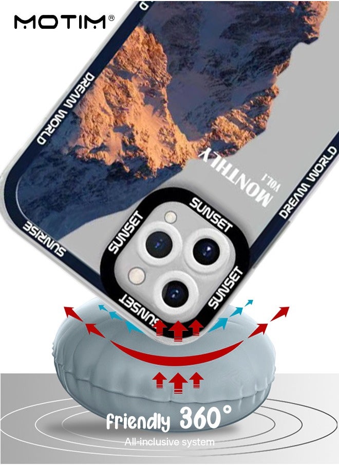 iPhone 14 Case Cover with Snow Mountain Pattern, Stylish Landscape Design Phone Case, Shockproof Protective Soft Slim Cover