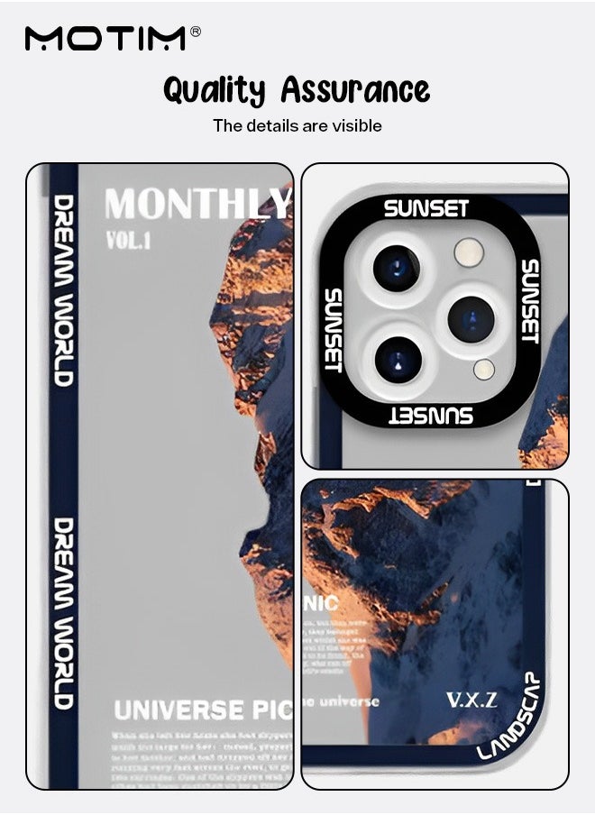 iPhone 14 Case Cover with Snow Mountain Pattern, Stylish Landscape Design Phone Case, Shockproof Protective Soft Slim Cover