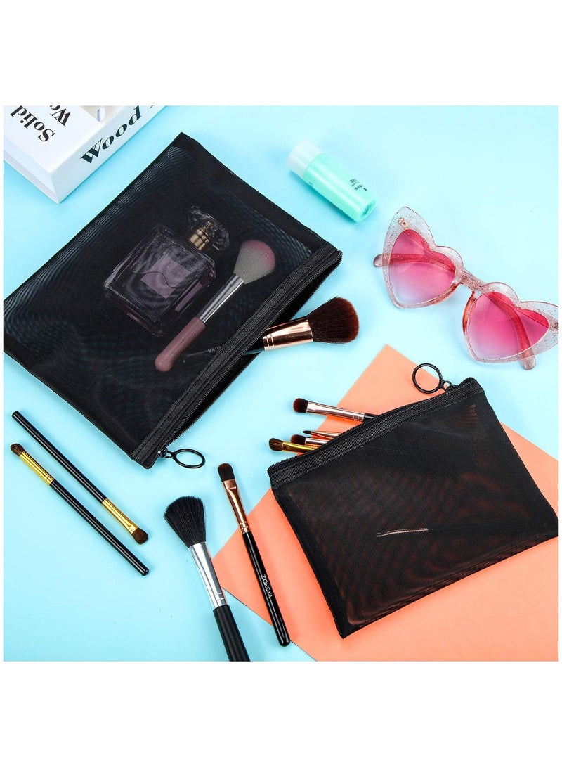 3Pieces Mesh Cosmetic Bag Mesh Makeup Bags Mesh Zipper Pouch Portable Travel Makeup Pouches for Home Office Travel Accessories  - Image 3