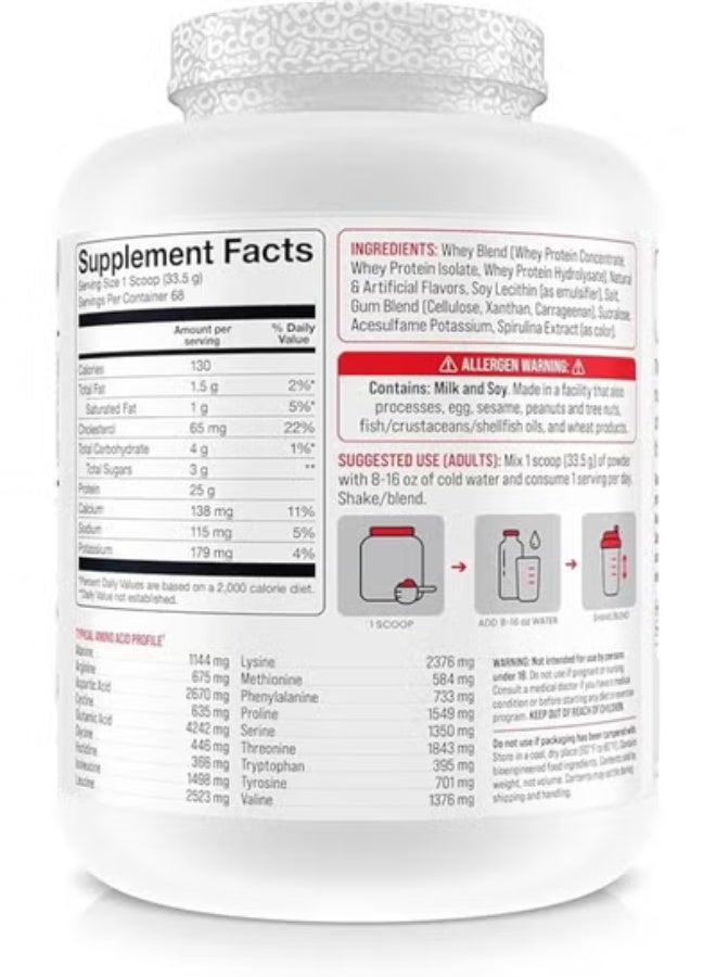 Basic Supplement Whey Protein Powder, 25g Protein, Complete Amino Acid Profile, Gluten-Free, Low Fat, RBST-Free, Supports Muscle Recovery & Antibody Health (5LB, Blue Marshmallow) - Image 2