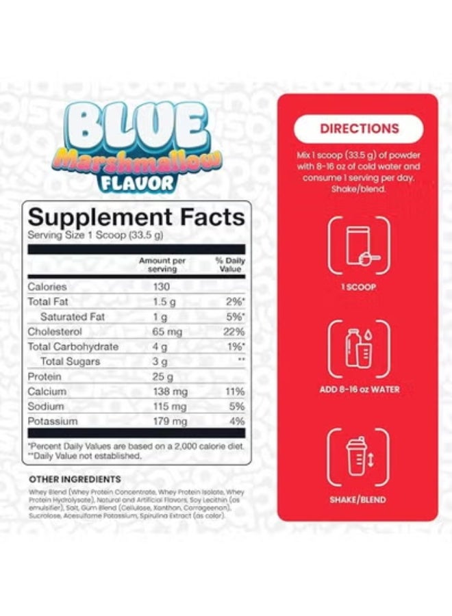 Basic Supplement Whey Protein Powder, 25g Protein, Complete Amino Acid Profile, Gluten-Free, Low Fat, RBST-Free, Supports Muscle Recovery & Antibody Health (5LB, Blue Marshmallow) - Image 4