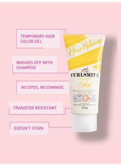 CURLSMITH Hair Makeup Vegan Temporary Hair Color And Styling Gel (Gold 3 Fl.Oz)  - Image 3