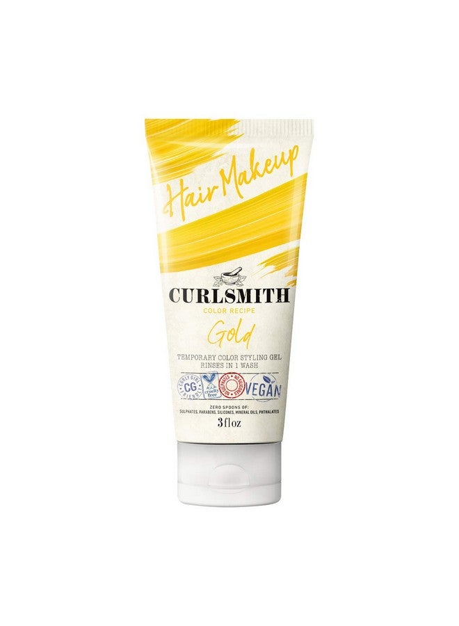 CURLSMITH مكياج الشعر جل صبغ الشعر المؤقت وتصفيفه النباتي (ذهبي 3 أونصة سائلة) - Image 1