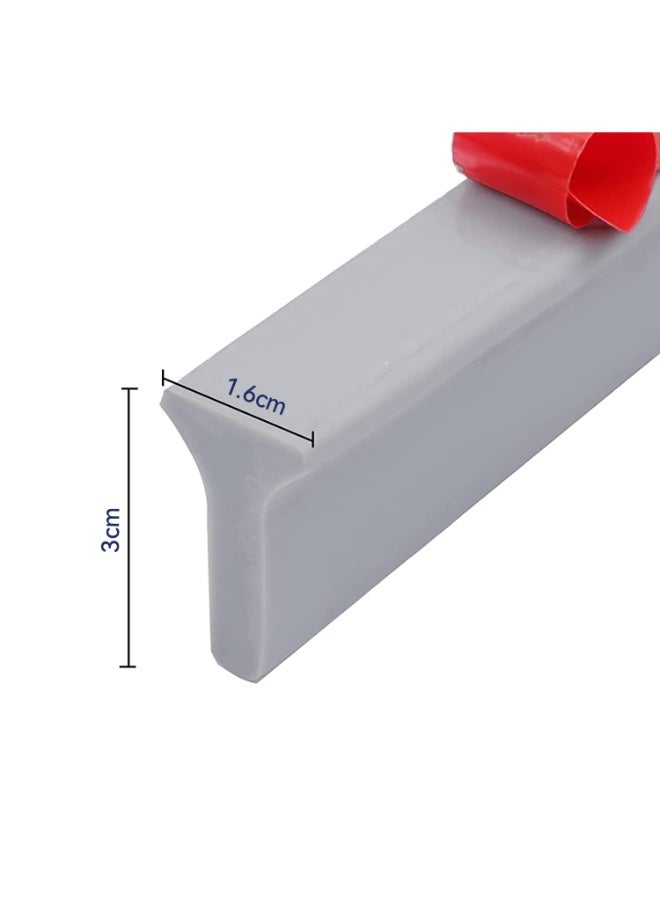 جيه زد اس حاجز ماء قابل للطي من JZS بطول 100 سم، نظام مانع لتسرب الماء في الدش، يحافظ على الماء داخل العتبة، يفصل بين الماء الجاف والرطب، مناسب للحمام والمطبخ، رمادي - Image 2
