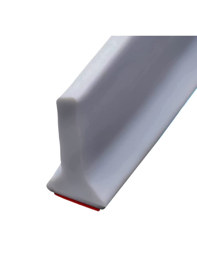 جيه زد اس حاجز ماء قابل للطي من JZS بطول 100 سم، نظام مانع لتسرب الماء في الدش، يحافظ على الماء داخل العتبة، يفصل بين الماء الجاف والرطب، مناسب للحمام والمطبخ، رمادي - Image 1