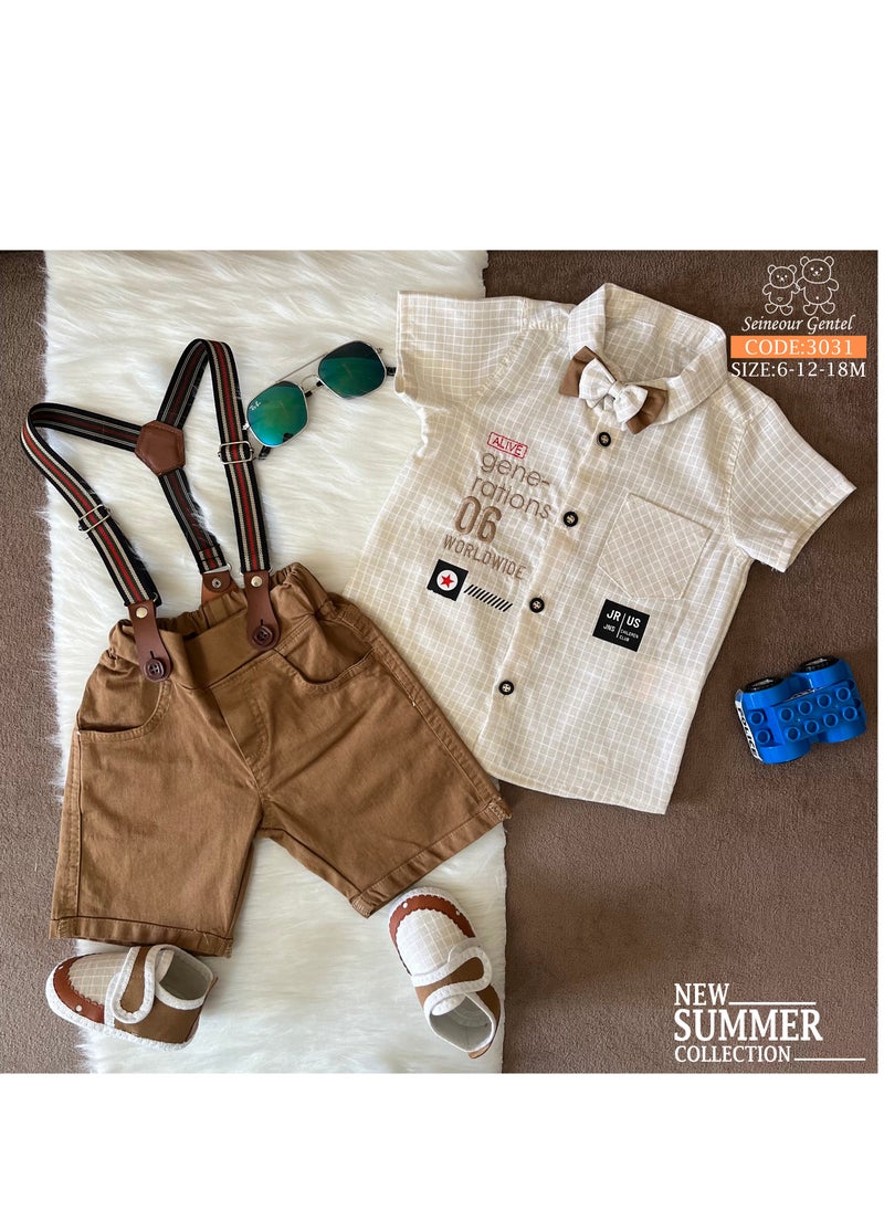 seineour gentel - Overall outfit Baby with shoes, excellent material, Brown colour from seineour gentel - Image 1