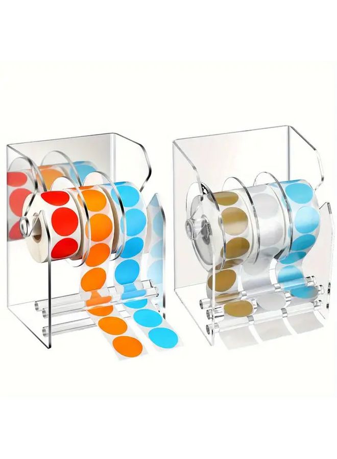 3 Grid Tape Storage Box Adjustable Sticker Dispenser Clear Acrylic Organizer - Image 1
