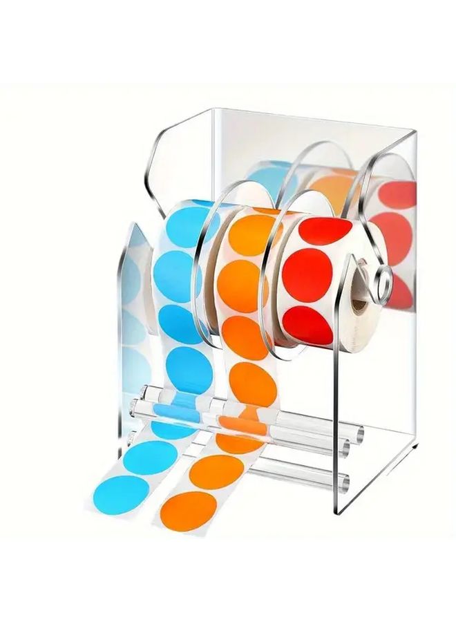 3 Grid Tape Storage Box Adjustable Sticker Dispenser Clear Acrylic Organizer - Image 5