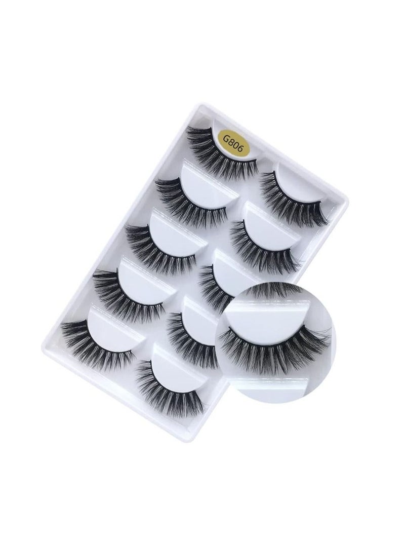 ORiTi False Eyelashes, 5 Pairs 3D Natural Fluffy  Lashes - Image 2