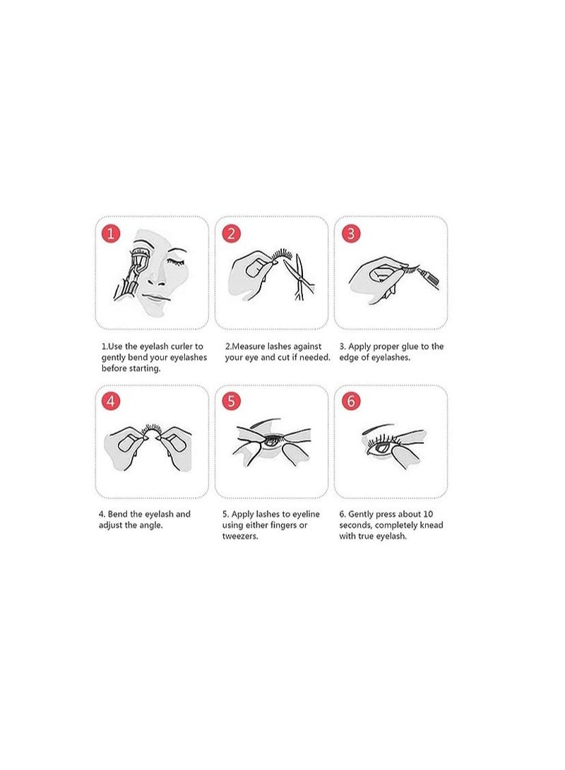 ORiTi False Eyelashes, 5 Pairs 3D Natural Fluffy  Lashes - Image 5