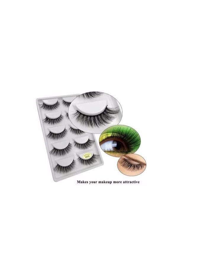 ORiTi False Eyelashes, 5 Pairs 3D Natural Fluffy  Lashes - Image 3
