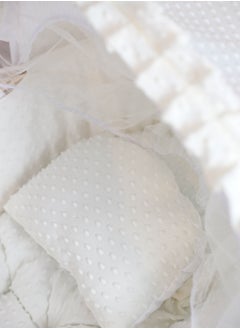FUN MOMENT The cradle of the newborn Moses basket is a off-white color for children with a mosquito net  - Image 5