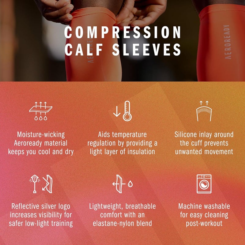 adidas Aeroready Comp Calf Sleeves - Red - L/XL - Image 5
