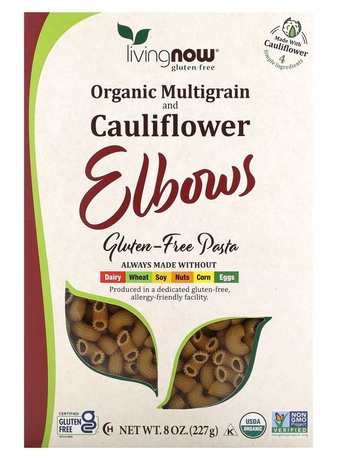 now Organic Multigrain and Cauliflower Elbows Gluten Free 8 oz (227 g)