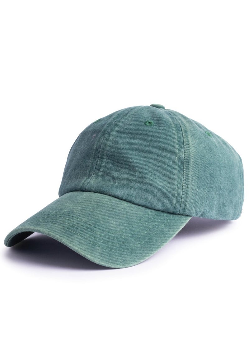 ايه ار سابلاي Ar Washed Cap من Arij Bags | كاب كاجوال للجنسين، قطن مغسول بملمس ناعم، قابل للتهوية، خفيف، حزام قابل للتعديل للاستخدام اليومي (أخضر) - Image 1