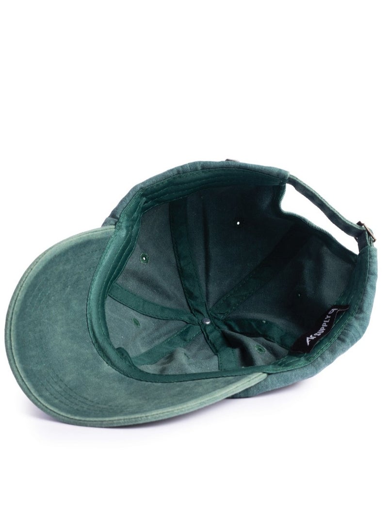ايه ار سابلاي Ar Washed Cap من Arij Bags | كاب كاجوال للجنسين، قطن مغسول بملمس ناعم، قابل للتهوية، خفيف، حزام قابل للتعديل للاستخدام اليومي (أخضر) - Image 2