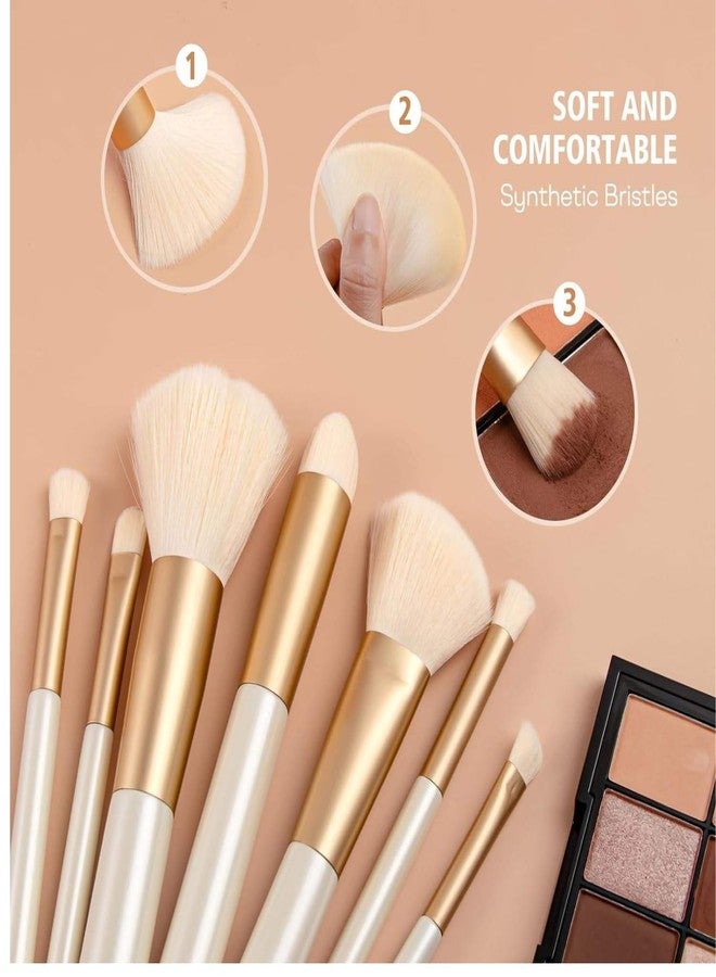 Tusmad 13-Piece Yellow Makeup Brush Set - Soft Synthetic Bristles for Blending & Highlighting - Durable, Cruelty-Free Brushes with Travel Pouch - Face & Eye Makeup Tools Kit (Yellow) - Image 3