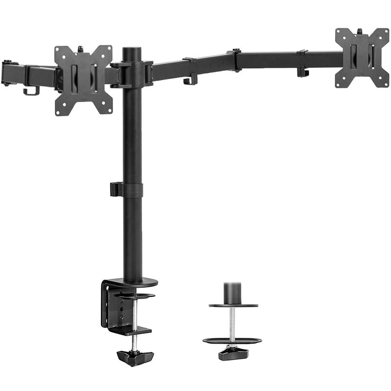 JOSHBERG Dual Monitor Desk Mount Fully Adjustable Dual Monitor Arm for 2 Computer Screens up to 30 Inch Heavy Duty Dual Monitor Stand for Desk Holds up to 19.84 Lbs Per Arm - Image 1