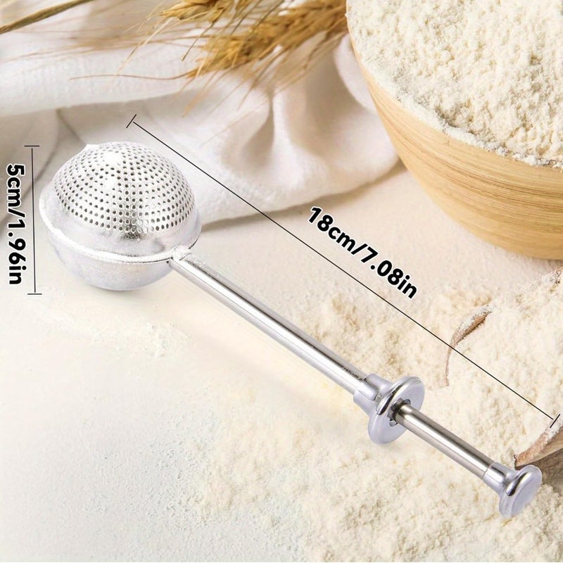 Jedrey Powdered sugar shaker duster, flour dispenser for bread baking, rice flour sifter, sourdough bread baking supplies, versatile flour duster for baking, ideal for powdered sugar and flour distribution - Image 5