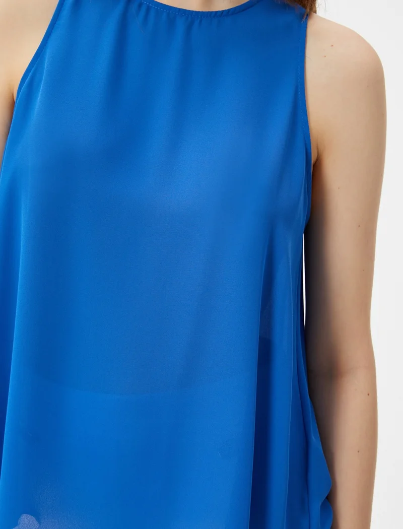 KOTON Chiffon Undershirt Flowy Halter Collar