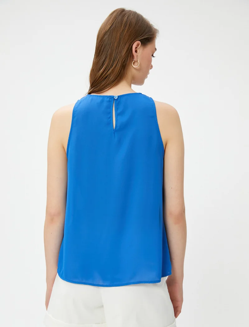 KOTON Chiffon Undershirt Flowy Halter Collar