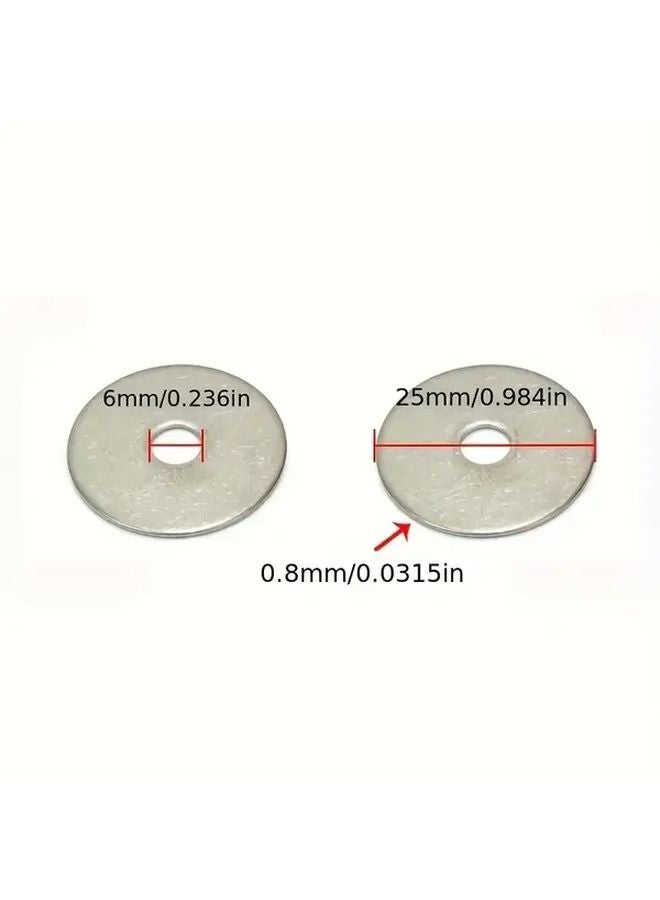 10 قطعة من حلقات الحديد المسطحة المجلفنة 6 مم × 25 مم × 0.8 مم حلقات معدنية ذات أكتاف للحماية من التآكل - Image 3