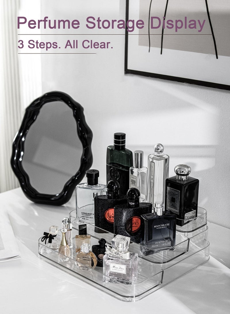 Multi-Function Clear Acrylic Three-Tier Display Stand, Doll Display Rack, Perfume, Cosmetics, Skincare, and Spice Organizer, Kitchen and Bathroom Countertop Storage - Image 4
