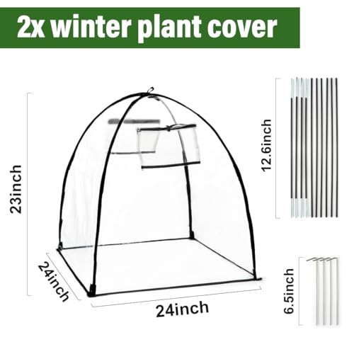 RooTrimmer Plant Covers Freeze Protection Clear Outdoor Garden Frost Cover Plant Protectors from Animals Garden cloches for Plants Potted Fruit min GreenhouseTransparent2Pack - Image 3