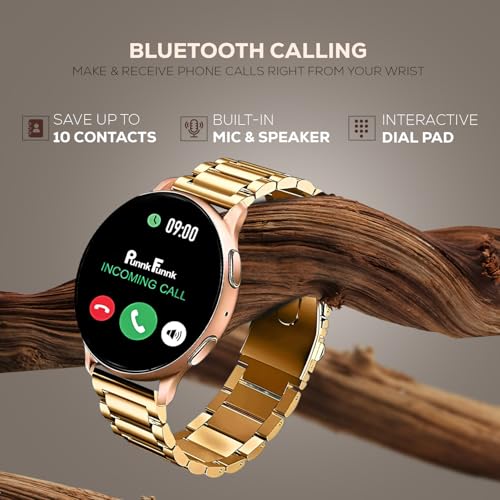 PunnkFunnk Metal Chain Active 2 Max Bluetooth Calling Smartwatch 1.3" Amoled Display 360 * 360 High Resolution 4.2 BT with, 100+ Sports Mode with IP68, Sp02 Tracking, AI Voice Assistant(Peach) - Image 3