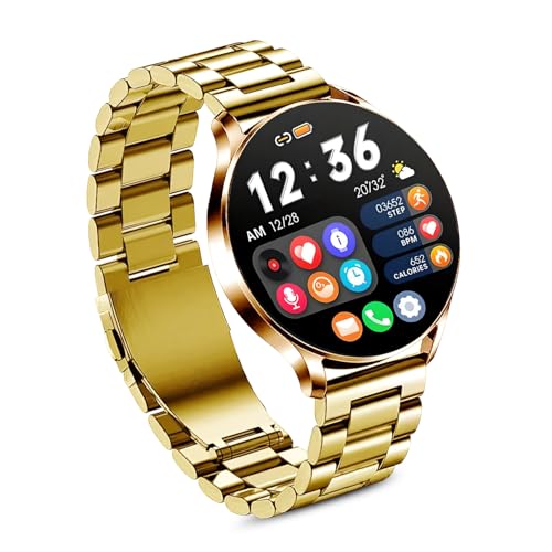 PunnkFunnk Metal Chain Active 2 Max Bluetooth Calling Smartwatch 1.3" Amoled Display 360 * 360 High Resolution 4.2 BT with, 100+ Sports Mode with IP68, Sp02 Tracking, AI Voice Assistant(Peach) - Image 1