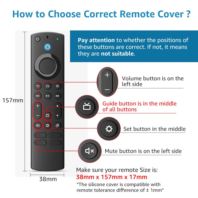 OneBom (2 Pack) ONEBOM Silicone TV Remote Cover, (6.2 Inch*1.5 Inch) Glow in The Dark, Anti Slip Silicone Protective Case with Lanyard(Glow Blue&Glow Pink) - Image 2