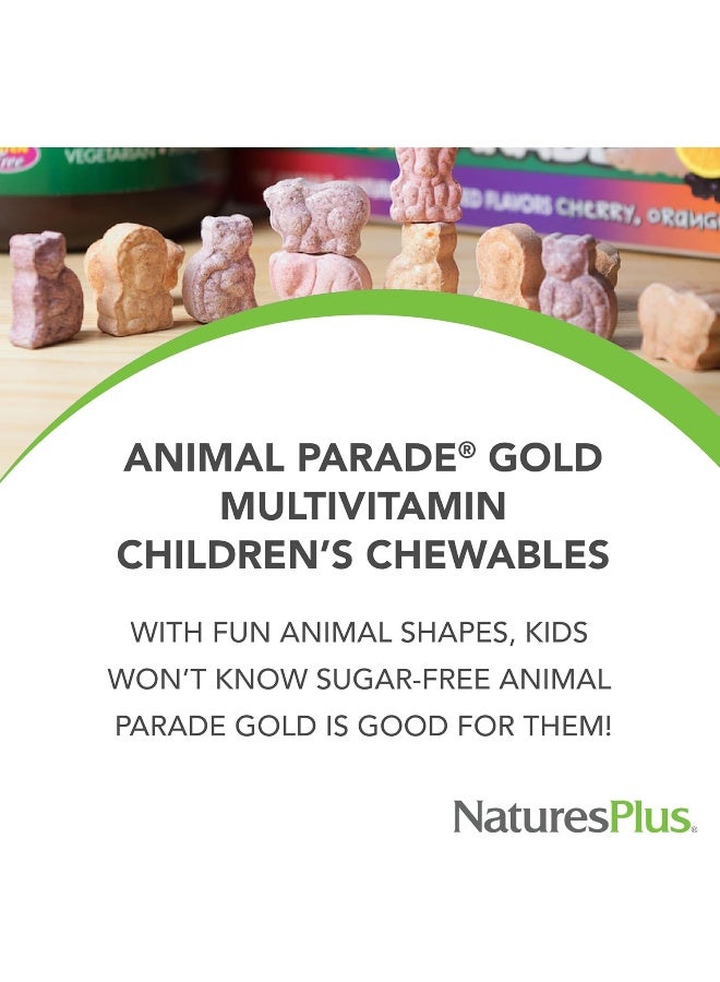 NaturesPlus Animal Parade Gold Multivitamin Children’s Chewables - Cherry Flavor - 60 Chewable Animal-Shaped Tablets - with Vitamin D3, K2 & Probiotics - 30 Servings - Image 3