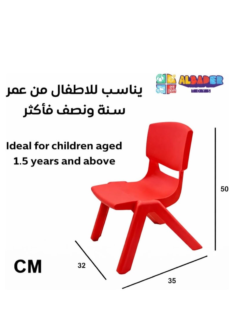 ALBADER Durable Plastic Kids Chair , Multi-Color Children’s Seating Chair, Safe & Sturdy Design, Supports up to 50KG, Suitable for Ages 1.5+, High-Quality Strong Plastic Chair for Toddlers - Image 5