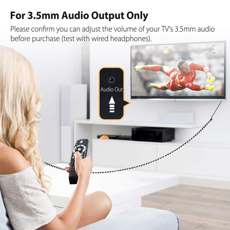 Avantree Long Cord Earbuds for TV & PC, 18ft / 5.5m Extension Cable Earphones with Mic & Extra Long Spring Coil Wire, Metal Stereo in-Ear Wired Bass Headphones for 3.5mm Audio Output Devices - HF027 - Image 4